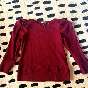 Maroon sweater / shirt with fun shoulders